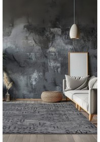 Resim Venüs Yumuşak Pamuk Dokuma Kilim Kaymaz Tabanlı Antrasit Iskandinav Halı Salon Ve Mutfak Halısı Antrasit 