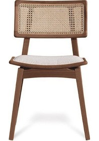 Resim Gazzini Alegra Ahşap İskandinav Sandalye Ceviz - Beyaz 