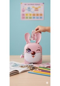 Resim Çocuklar İçin Sevimli Tavşan Figürlü Kilitli Kumbara Metal Tasarruf Dekoratif Hediyelik Kumbara M -p Çok Renkli 