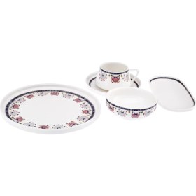 Resim Emsan Ethnic Pink Porselen 32 Parça 6 Kişilik Kahvaltı / Servis Takımı 
