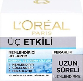 Resim L'Oreal Paris Loreal Üç Etkili Ferahlık Yoğun Nemlendirici Jel Krem 50 Ml 