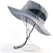 Resim Qianyi Erkek Ve Kadın Geniş Kenarlı Anti-uv Plaj Şapkası - Yaz Kamp Yürüyüş İçin Gri 