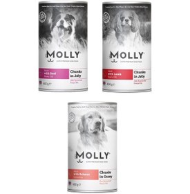 Resim Molly 3 Çeşit Karma Köpek Konservesi 400 G X 3 Adet 