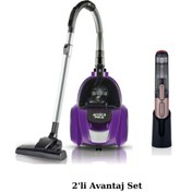 Resim Arnica Pika 750 W Toz Torbasız Elektrikli Süpürge Mor, Sofa Şarjlı El Süpürgesi Rose 2'li Avantaj Se 
