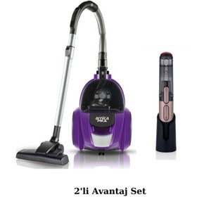 Resim Arnica Pika 750 W Toz Torbasız Elektrikli Süpürge Mor, Sofa Şarjlı El Süpürgesi Rose 2'li Avantaj Se 