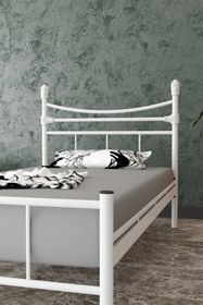 Resim FANO Liberty Ferforje Karyola Beyaz Tek Kişilik Metal Yatak 90x190, 90x200, 100x200, 120x190, 120x200 