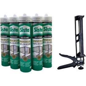 Resim Sista Şeffaf Silikon 280 Ml X 5'li Set Plastik Silikon Tabancası 