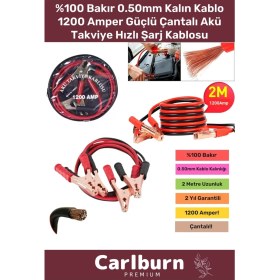 Resim Kaliteli Çantalı Oto %100 Bakır 0.50MM Kalın Kablo 1200 Amper Güçlü Hızlı Şarj Akü Takviye Kablosu 