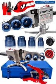Resim PROXTECH Metal Gövde 1500W Yüksek Kalite Çift Residans Ayarlı Pprc Plastik Boru Kaynak Makinesi Makaslı Set 