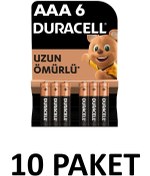 Resim Duracell 10 Paket Basic Aaa Alkalin Ince Kalem Piller, 1,5 V Lr03/mn2400 , 6'lı 