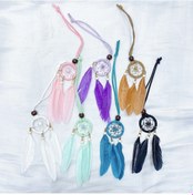 Resim Mini Renkli Rüya Catcher Tüy Ayna Kolye El Yapımı Zanaat Yatak 1 Adet 