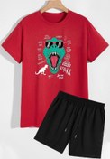 Resim trendypassion Dinazor Baskılı Şort T-shirt Eşofman Takımı 