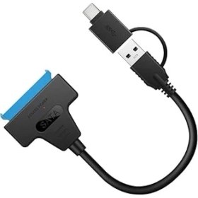 Resim 0442 2in1 USB 3.0 Type-C To 2.5 Inç Sata HDD SSD Çevirici Dönüştürücü Sata–usb 3.0 / Type-C Kablo (2.5 Inç Hdd/ssd Uyumlu) Toplam Uzunluk: 30 cm Yüksek Hızlı Veri Aktarımı (5 Gbps) 