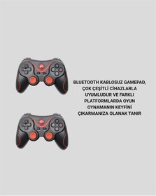 Resim Bluetooth Kablosuz Oyun Kolu Android Apple iPhone Pc Uyumlu 