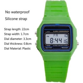 Resim Hanyang 493 Yeşil Erkekler Izle Moda LED Dijital Saatler Adam Spor Askeri Kol Saatleri Vintage Paslanmaz Çelik Bileklik Elektronik Saat Reloj (Yurt Dışından) 