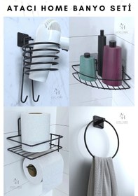 Resim Atacı 4.lü 1.kalite Paslanmaz Banyo Set Siyah 