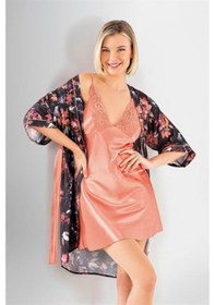 Resim Aria's Closet 2'li Sabahlık Takımı Somon 001 