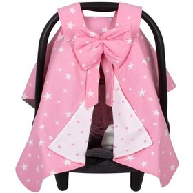 Resim Sevi Bebe Fiyonklu Anakucağı Örtüsü Pembe Yıldız Desen 