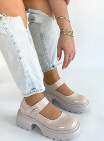 Resim Zerenyus Siex Premium Bej Rugan Dolgu Topuk Oxford Ayakkabı 