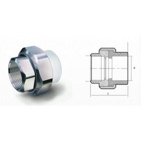 Resim 40 mm * 1 1/4'''' Iç Dişli Oynar Başlı Rakor Rekor 