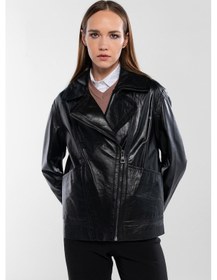 Resim Tamer Tanca Kadın Hakiki Deri Siyah Deri Mont 415 Abk-2642 Byn Dr Mont Sk24/25 Sıyah Dr Siyah 