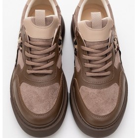 Resim Luvi Shoes Aere Kahverengi Desenli Kadın Spor Ayakkabı Kahverengi 