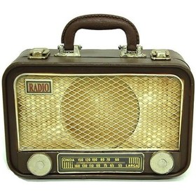 Resim Kenpazar Dekoratif Metal Radyo Bavul Vintage Dekoratif Hediyelik 