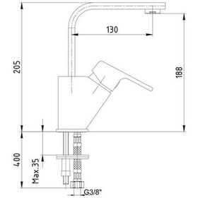 Resim Ar Lunetta Lavabo Bataryası Mat Siyah Kuğu Borulu 103588108 
