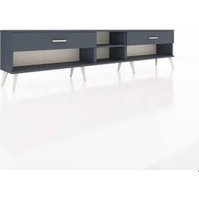 Resim Arges Tv Ünitesi Tek Raflı 2 Çekmeceli 220x30x51 Antrasit-antrasit Antrasıt/antrasıt - Antrasıt 