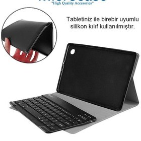 Resim Lenovo Uyumlu Tab M8 Tb-8505F Bluetooth Klavyeli Stand Kılıf - Bkk4 