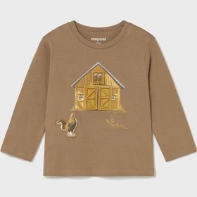 Resim MAYORAL Erkek Bebek Baskılı Sweatshirt Kahverengi 