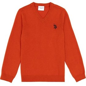Resim U.S. Polo Assn. Erkek Çocuk Kiremit Basic V Yaka Kazak 50294200-VR031 