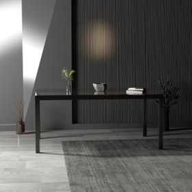 Resim Camlan Yemek Masası & Toplantı Masası - Siyah / L 