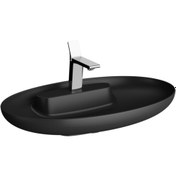 Resim VitrA Memoria 5881b483-0563 Oval Çanak Lavabo, Clean, 75 Cm, Mat Siyah 