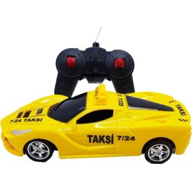 Resim Duman Oyuncak Uzaktan Kumandalı Pilli Hızlı Taksi 1:24 Full Fonksiyon 