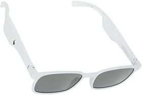 Resim Ses Gözlükleri, Açık Kulak Ses Bluetooth Gözlük Çift Mikrofon Ev için Ayrılabilir Ön Çerçeve(Gri beyaz) 