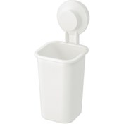 Resim AFNF Plastik Fırçalık Vantuzlu Diş Fırçalığı Yükseklik: 18 Cm Ikea Banyo Fırça Koyma Kabı Beyaz 