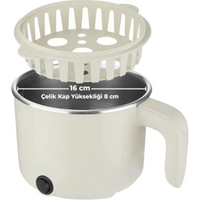 Resim Astraltech Çok Amaçlı Elektrikli Pişirici 1 Litre Mini Elektrikli Tencere Buharda Pişirme Özellikli 