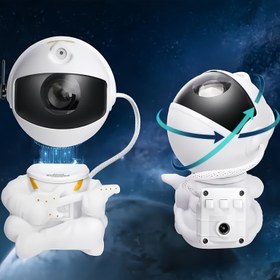 Resim USB ile Çalışan Mini Astronot Gitarist Yıldız Projeksiyon Lambası - Yeşil Kasklı Beyaz, Mor ve Mavi Projeksiyonlar, Oda Dekoru ve Noel Hediyeleri için Mükemmel, Piller Dahil Değildir, Tatil Hediye Fikri | Eğlenceli Tasarım | IR Sensörlü, Uzay Partisi Süslemeleri 