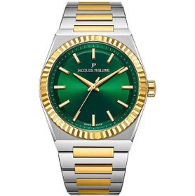 Resim Jacques Philippe Jpqgc5773x8 Swiss Made Quartz Çelik Altın/gri Yeşil Kadran Safir Cam 40 Mm Erkek Kol Saati Gri 