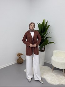 Resim VOLT CLOTHİNG Önden Bağcıklı Keten Kimono 