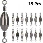 Resim 15 Adet Pirinç Balıkçılık Dalgıç Ağırlığı, İç Dönme Halatlı Hızlı Kurulumlu Tuzlu ve Tatlı Su Balıkçılığı için Dönme Halkalı Dalgıç Ağırlıkları 