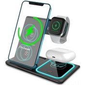 Resim Leezsing 3 Lü Hızlı Kablosuz Şarj İstasyonu: İphone, Samsung, Airpods Uyumlu Pro, Galaxy Buds Ve Watch Uyumlu 