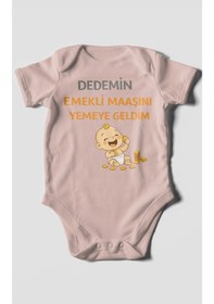 Resim Morivokids Dedemden Kısa Kollu Bebek Body %100 Pamuk Pastel Pembe 