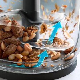 Resim Philips 3000 Serisi Doğrayıcı Rondo; 500W Güçlü Motor, 2 Litre Geniş Cam Hazne, Özel Powerchop Teknolojisi, 2 Farklı Hız Ayarı, 4'lü Paslanmaz Çelik Bıçak, Buz Kırma Özelliği, Metalik Gri Tasarım 