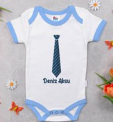 Resim BK Kids Kişiye Özel Mavi Bebek Body Zıbın - Model 175 