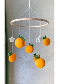 Resim Portakal Temalı % 100 El Yapımı Bebek Beşik Süsü Dönence 