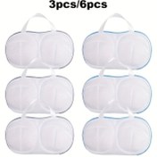 Resim Otomatik Kilitli Fermuarlı ve Açık Üstlü Sağlam Petek Desenli Çamaşır Torbaları - İç Çamaşırı, İç Giyim, Mayo Elbise Gibi Hassas Kıyafetler için Makinede Yıkamaya Uygun Dayanıklı Şişme Önleyici Bezden (Beyaz & Mavi) Standart Boyutlu, Çamaşır için sütyen yıkama torbaları, Çamaşır Ürünleri, Sütyenler için Yıkama Çantaları, Çamaşır Yıkamak İçin Ağ, Çamaşır Makinesi İçin Çamaşır Çantaları, Çamaşır Makinesi İçin Yıkama Torbaları, Sütyen İçin Kir Sepeti, Sütyen Yıkama Kılıfı, Şapka 