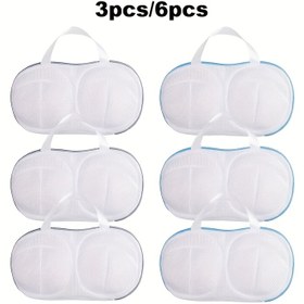 Resim Otomatik Kilitli Fermuarlı ve Açık Üstlü Sağlam Petek Desenli Çamaşır Torbaları - İç Çamaşırı, İç Giyim, Mayo Elbise Gibi Hassas Kıyafetler için Makinede Yıkamaya Uygun Dayanıklı Şişme Önleyici Bezden (Beyaz & Mavi) Standart Boyutlu, Çamaşır için sütyen yıkama torbaları, Çamaşır Ürünleri, Sütyenler için Yıkama Çantaları, Çamaşır Yıkamak İçin Ağ, Çamaşır Makinesi İçin Çamaşır Çantaları, Çamaşır Makinesi İçin Yıkama Torbaları, Sütyen İçin Kir Sepeti, Sütyen Yıkama Kılıfı, Şapka 