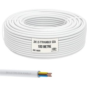 Resim Emba Ttr Kablo 3X1.5 Beyaz 100Mt 